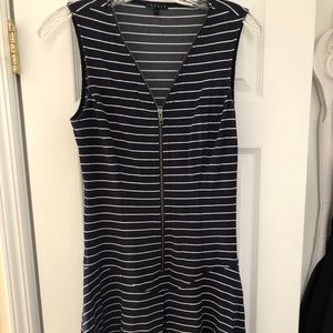 Nautical, striped Theory dress with zipper